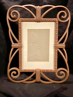 The Weston Gallery Iron Metal Picture Frame in Terra Cotta Scroll Boho Rustic - Image 1 of 4