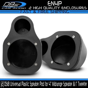 DS18 EN4P Universal Black ABS Plastic 4" Speaker & Tweeter 2-Way Enclosure Pods - Picture 1 of 7