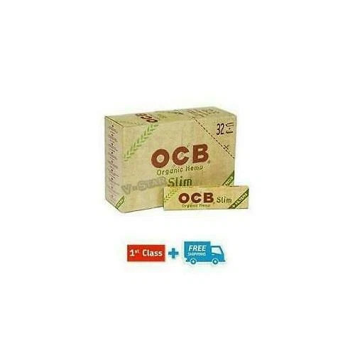 OCB ORGANIC HEMP ROLLING KING SIZE SLIM PAPERS + FILTERS 5/10/20/25/32 BOOKLETS  - Image 1 of 4
