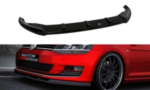 Front Diffuser Diffusor Maxton Design Gloss Black Abs For Vw Golf Mk7 Standard - Picture 1 of 3