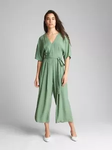 Gap Sage Green V Dolman Quarter Gürtel Taschen breites Bein Overall groß Grand 6 M - Bild 1 von 23