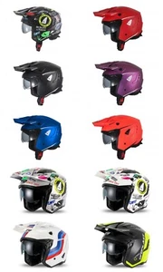 Casco Jet Ufo Sheratan Moto Scooter Trial Street con visiera fumè a scomparsa - Imagen 1 de 11