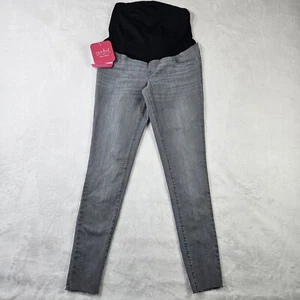 Isabel Maternity Skinny Crossover Panel Gray Jeans Sz 00 24 inseam Smooth Sculpt - Picture 1 of 9