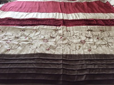 Better Homes And Gardens Maroon~Brown With Embroidered Fabric Shower Curtain - Image 1 of 4