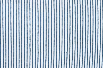 By Yard Indian Handmade Stripe Natural 100% Cotton Sanganeri Block Print Fabric - Image 1 of 3