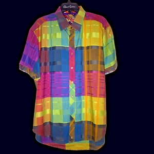 Robert Graham Colorful Short Sleeve Shirt SIze Large - Picture 1 of 20