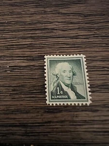 RARE GEORGE WASHINGTON GREEN 1954 1 CENT STAMP UNITED STATED POSTAGE - Picture 1 of 4