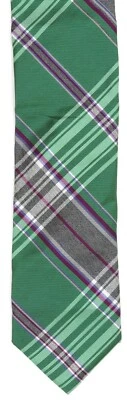 Corbata a cuadros de seda multicolor verde para hombre Samuelsohn L16038 Foto 1 de 4