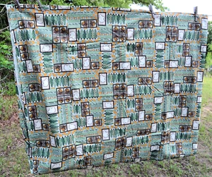 7+ yards bears trees cabins  43" wide cotton fabric Spring Industries - Picture 1 of 1