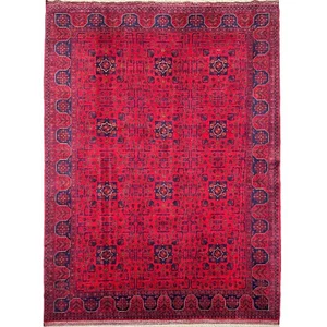Handmade (5'7" x 7'9") Red Bokhara Afghan Khal Mohammadi Wool Area Rug - Picture 1 of 10