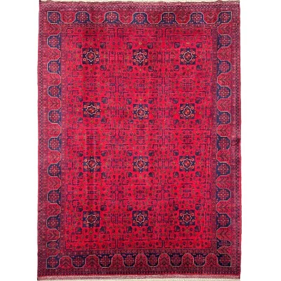 Handmade (5'7" x 7'9") Red Bokhara Afghan Khal Mohammadi Wool Area Rug - Image 1 of 4