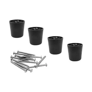 4pcs Plastic Furniture Legs 2 Inch 50mm Round Sofa Legs Black Couch Legs Scre... - Afbeelding 1 van 5