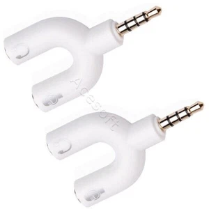 2PCS Headset Adapter Kit U Shape 3.5mm Y Splitter Adapter For Headphone and MIC - Picture 1 of 1