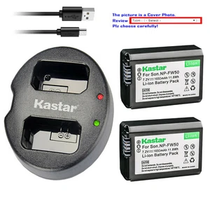 Kastar Battery Dual USB Charger for Sony NP-FW50 BC-VW1 & ILCE-6400 Alpha a6400 - Picture 1 of 11