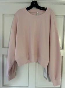 NEW Lululemon Women’s Softstreme Perfectly Oversized Crop Crew Size 12 Pink Mist - Picture 1 of 6