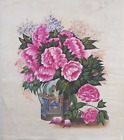 Peinture rose rose faite main réalisme nature beaux-arts sur tissu soie 22x27 pouces