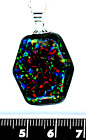 OPAL PENDANT, on silver chain, latest designs black fire mosaic opal Jewelry