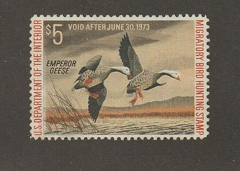 EDSROOM-9142 US RW39 H 1972 Duck Hunting Stamp Emperor Geese CV$30 - Image 1 of 2