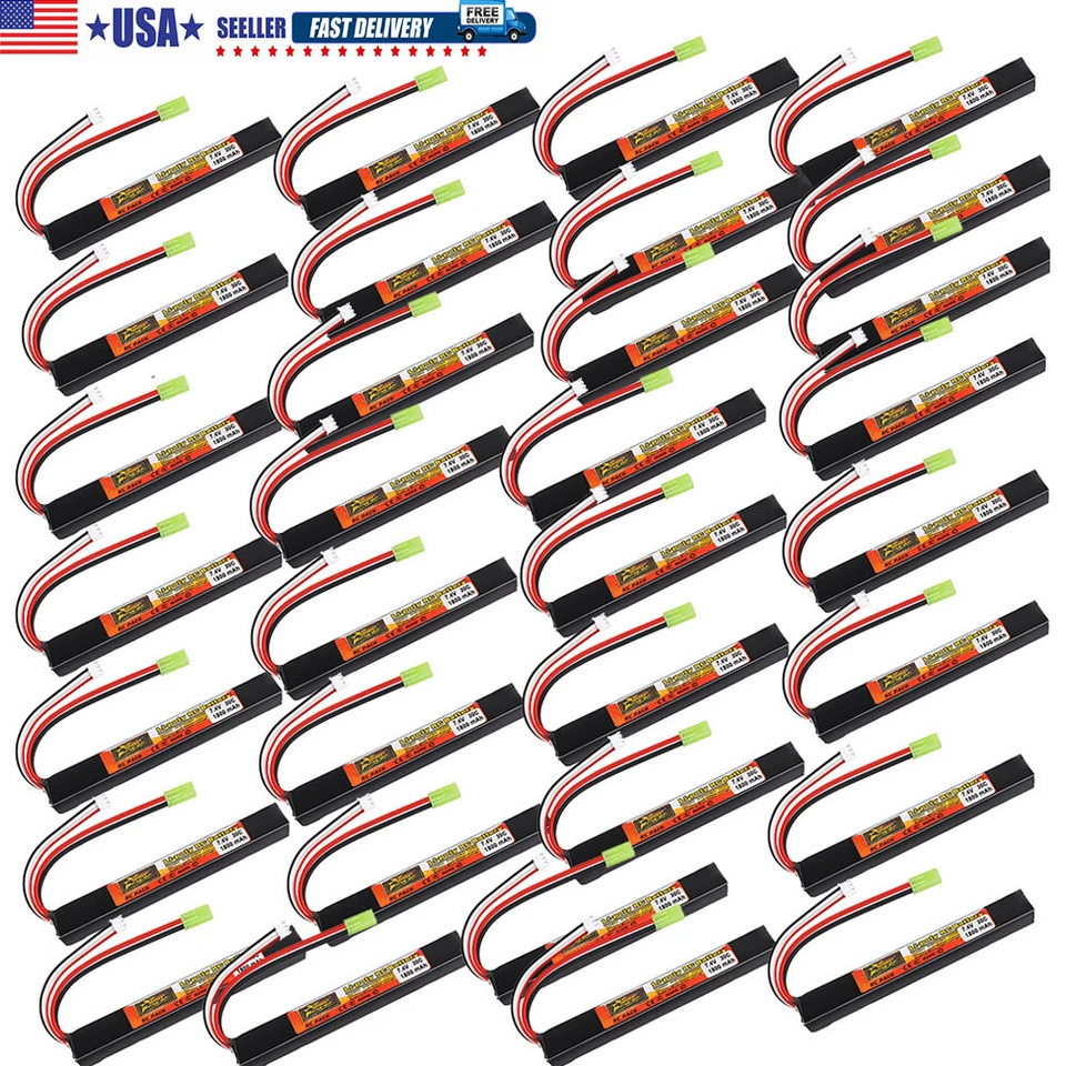 Batería LiPo Stick 7.4V 1800mAh 30C con Mini Enchufe Tamiya para Pistolas de Airsoft Rifle Foto 1 de 4