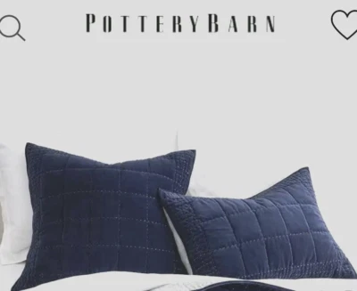 Pottery Barn - Terciopelo (2) Punto de celosía - Fundas - Reliquia azul cobalto (cuadrado) Foto 1 de 4