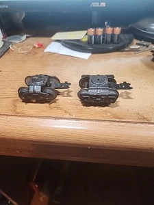 2 VINTAGE MARX METAL FREIGHT Train Car TRUCKS Wheels Pressed Steel O gauge - Picture 1 of 7