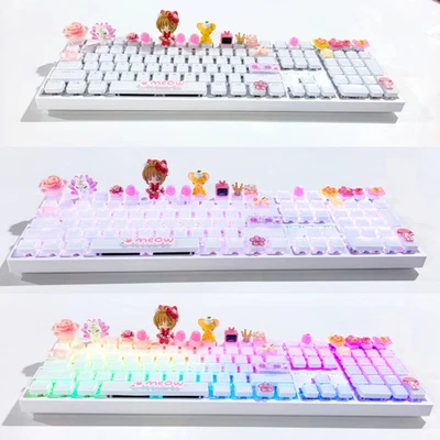 Cardcaptor Sakura‌ Cute Doll Keycaps RGB Mechanical Keyboard 108 Keys Tri-Mode - Image 1 of 4