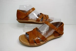 CLARKS AUSTIN SAHARA TAN LEATHER/LEATHER LINED POLYVELDT SANDALS UK 5.5 WIDE FIT - Picture 1 of 15