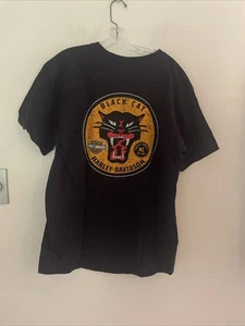 Camiseta Harley Davidson Black Cat Rocky, NC Motorcycle American Graphic para hombre L - Imagen 1 de 6