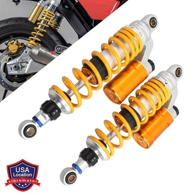 Amortiguadores de aire de suspensión trasera de 13" dorados universales para Suzuki Yamaha Honda Foto 1 de 4