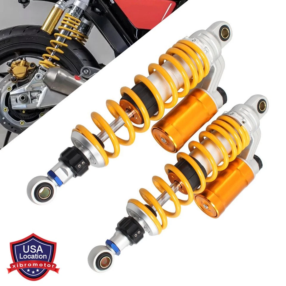 Amortecedores de ar suspensão traseira 13" ouro universal para Suzuki Yamaha Honda - Imagem 1 de 4