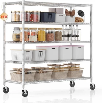 Estantes metálicos 3 tipos con ruedas bloqueables duraderos estantes de almacenamiento ajustables Foto 1 de 4