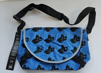 Bolso Mensajero Loop NYC Andy Warhol Azul Negro Estampado Calavera Nuevo con Etiquetas Foto 1 de 4