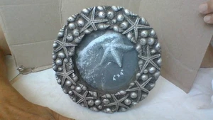 Picture Frame Ocean-Theme Shell/Starfish Circular Free Standing 4"x4" Velvet-Bk - Picture 1 of 18