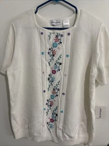 Sudadera Vintage Alfred Dunner Floral Bordada Abuela/Cottage Core Talla M. - Imagen 1 de 7