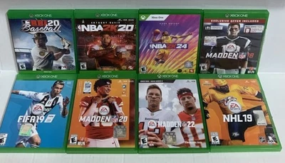 LOTE de 8 juegos deportivos Xbox One/Serie X: Madden NBA 2K FIFA RBI béisbol NHL Foto 1 de 4