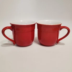 Set Of 2 EMILE HENRY Coffee Mugs Cups Cerise Red Provincale 14oz #8714 GREAT! - Picture 1 of 13