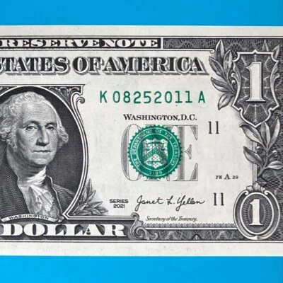 August 25, 2011 (К 08252011 A) BIRTHDAY Note $1 One Dollar Bill *UNC* - Image 1 of 4