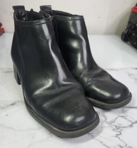 Dockers Delaware Brown Leather Side Zip Block Heel Boots Womens 8M (601903) Good - Picture 1 of 15