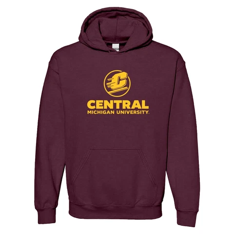 Central Michigan Chippewas Institutional Logo Hoodie - Maroon Cover