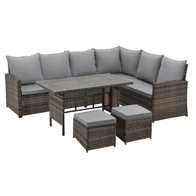 SVITA Monroe Garten-Lounge Set Polyrattan Lounge-Möbel Sitzgruppe Garten Braun - Bild 1 von 4