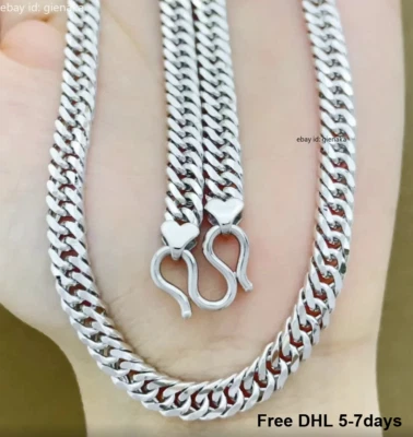 Collar de cadena de eslabones cubanos PT950 platino puro 950 5,2 mm 58-59 g 23,2 pulgadas Foto 1 de 4