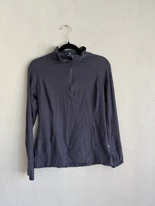 Apana Woman Navy Long Sleeve Activewear, Size Medium  - Picture 1 of 6