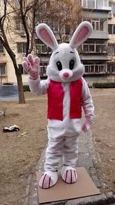 Rabbit Mascot Costume Suit Cosplay Party Game Dress Outfit Advertising Halloween - Picture 1 of 3