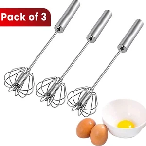 3X Egg Beater Self Turning Semi-automatic Whisk Hand Mixer Blender Kitchen Tools - Picture 1 of 6