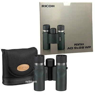 New PENTAX AD 9x28 WP Binoculars (A Series) Roof Prism Compact & Light - Image 1 of 4