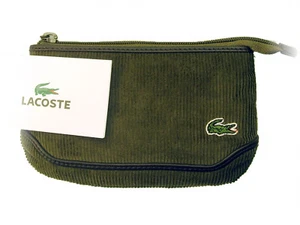 New Vintage LACOSTE L19 Small Corduroy COSMETICS POUCH Fashion Slg 2 Olive Green - Picture 1 of 4