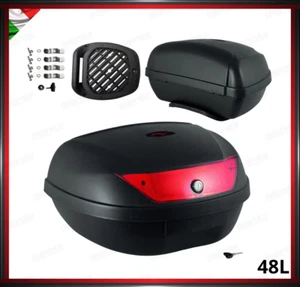 BAULETTO RIGIDO 48 LITRI SCOOTER MOTO TOP CASE UNIVERSALE BAULE VALIGIA PLASTICA - Imagen 1 de 5