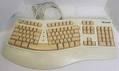Vintage Microsoft 58221 Ergonomic PS/2 First Generation Natural Keyboard - Image 1 of 3