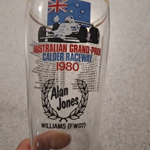Australian Grand Prix 1980 Calder Raceway Tall Beer Glass Alan Jones  - Picture 1 of 6