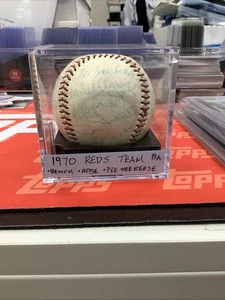 1970 Cincinnati Reds Team Signed Ball PSA COA Tony Perez Pete Rose Pee Wee Reese - Picture 1 of 8